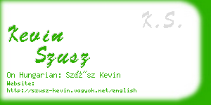 kevin szusz business card